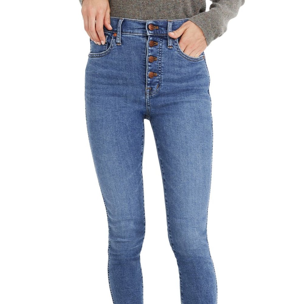Madewell 10-Inch High-Rise Skinny Jeans: Button-Front Edition